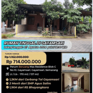 Rumah Tinggal di Gayamsari